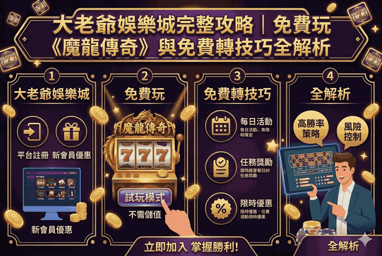 大老爺娛樂城完整攻略｜免費玩《魔龍傳奇》與免費轉技巧全解析